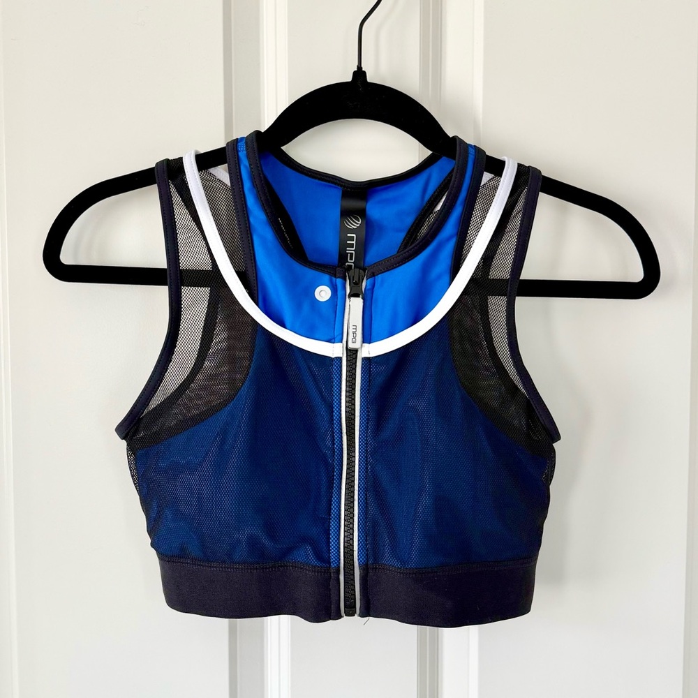 MPG Blue and Black Sports Bra